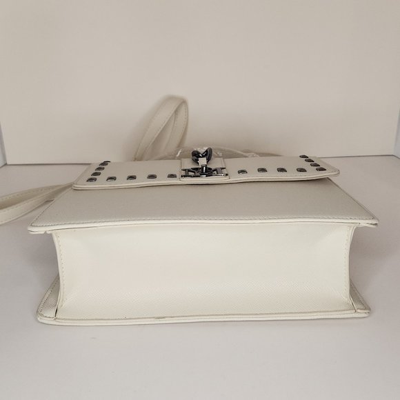 Badgley Mischka Flap Bag Crossbody with Studs/Chain - Off White - NWT - Picture 10 of 11